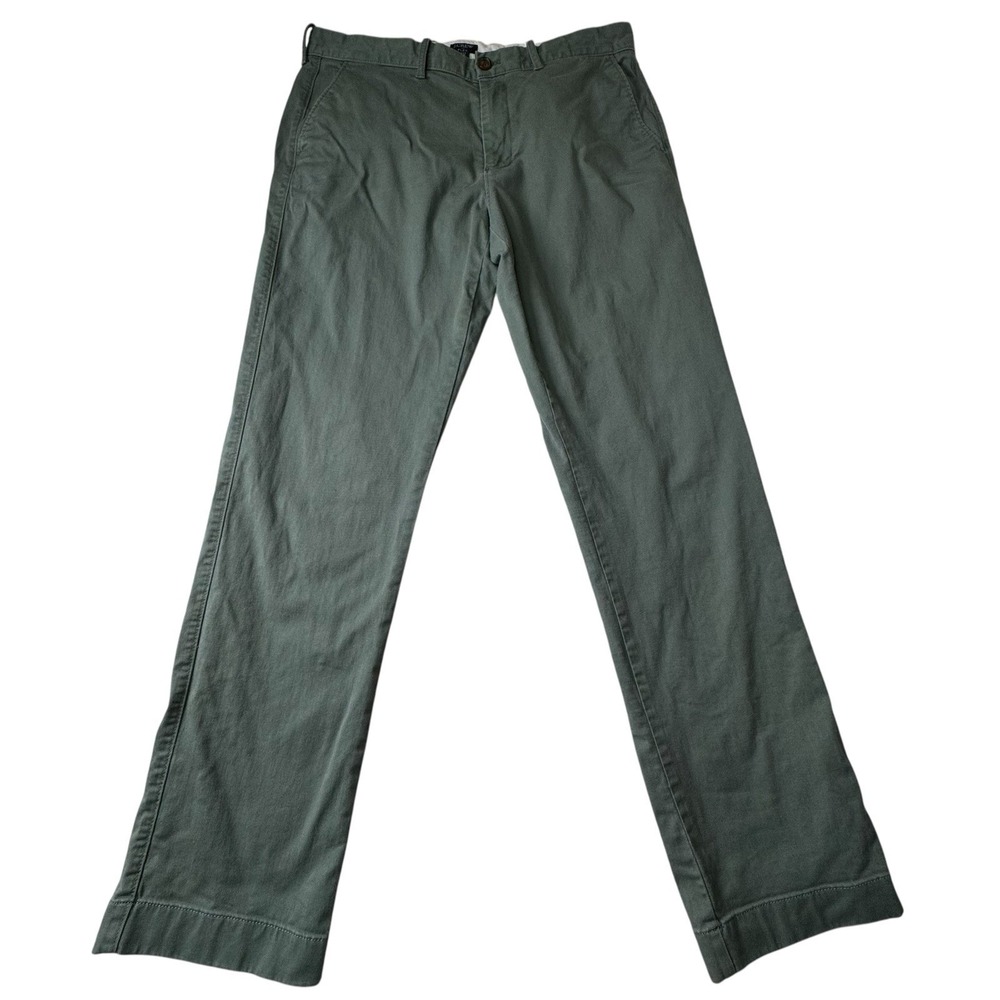 J.Crew Factory‎ Pants Men's 34/32 Straight Flex Sage Green Cotton Twill Chinos